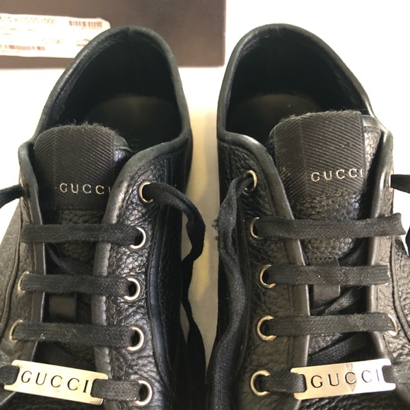 GUCCI Men’s Camelot Black Leather Sneakers 10US - Picture 7 of 11